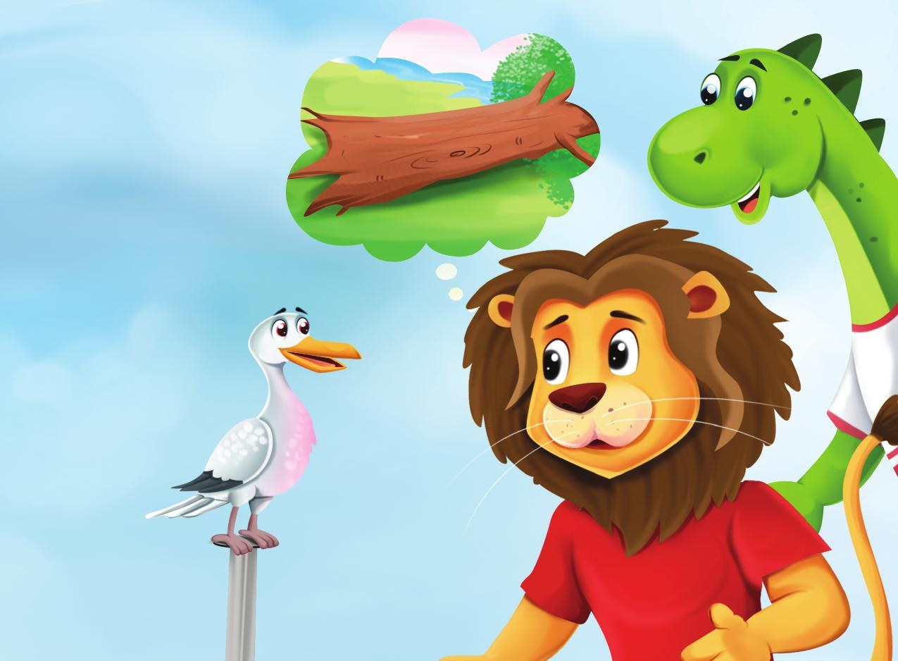Página del libro con Milo y un pájaro amigo